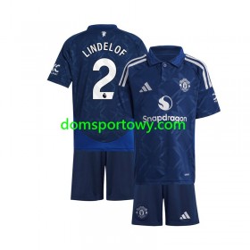 Koszulka Manchester United Victor Lindelof 2 Dziecięcy Wyjazdowe Koszulki Piłkarskie 2024-2025 Krótki Rękaw